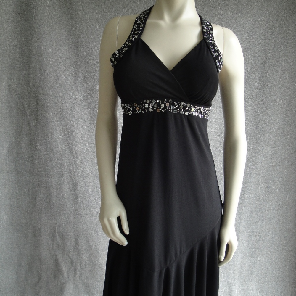 Black dress with silver sequin detail 4 petite